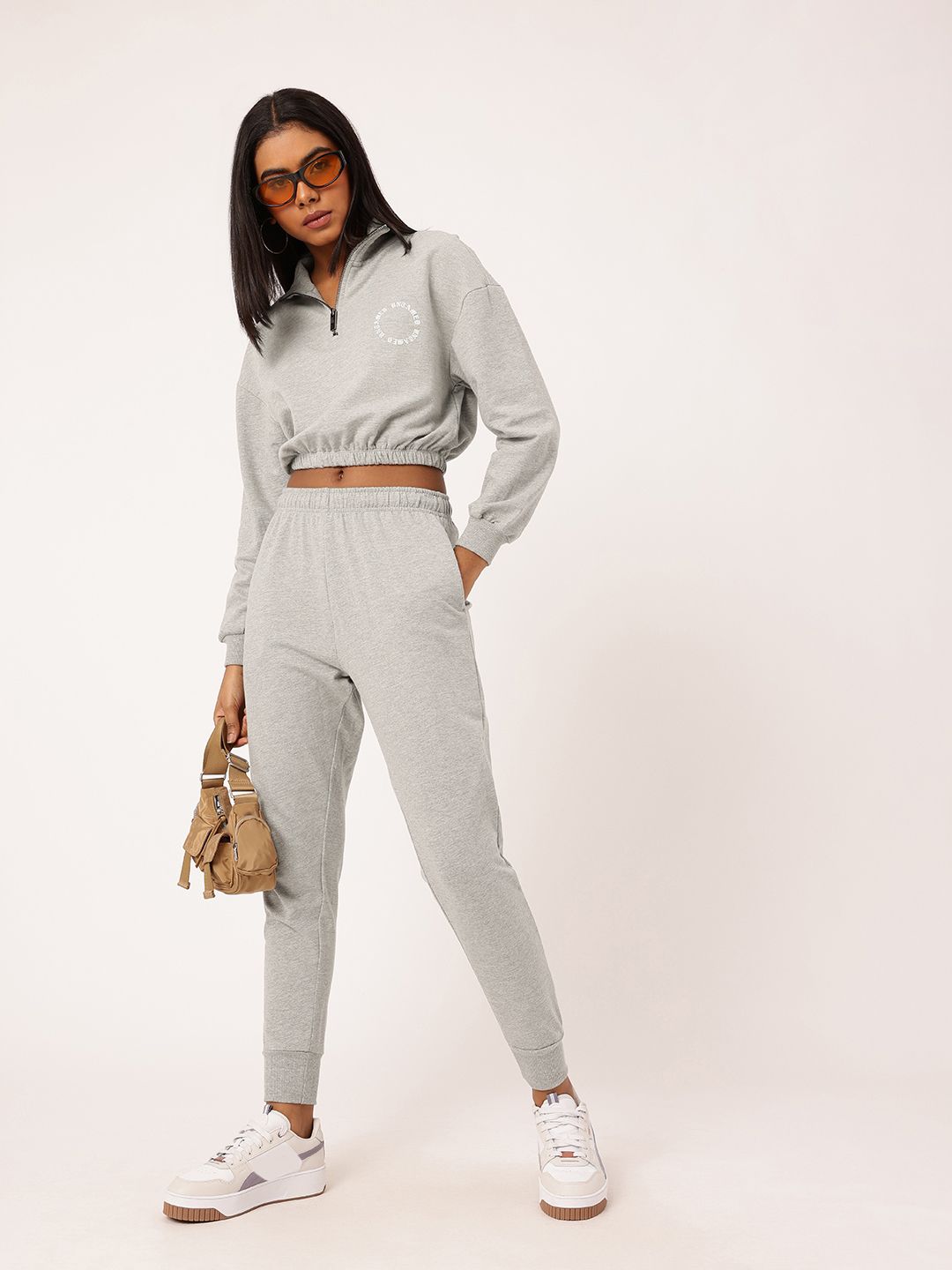 Kook N Keech Relaxed Crop Sweatshirt With Joggers Co-Ords Set