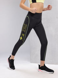 HRX by Hrithik Roshan Women Typography Printed Rapid-Dry Cropped Running Tights