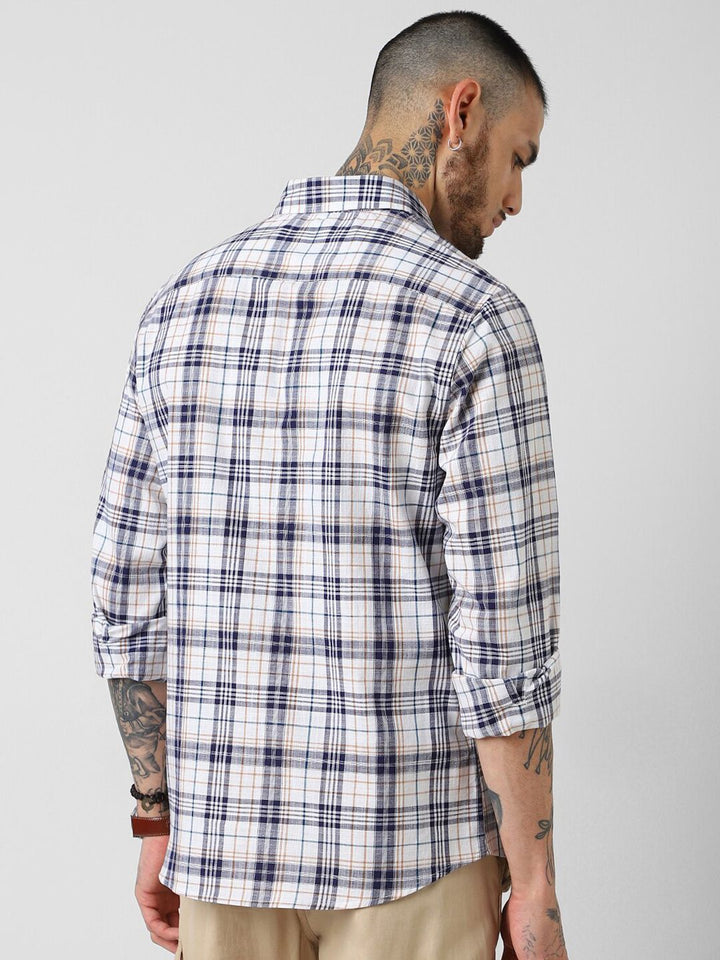 VASTRADO Men Classic Slim Fit Tartan Checks Opaque Checked Casual Shirt