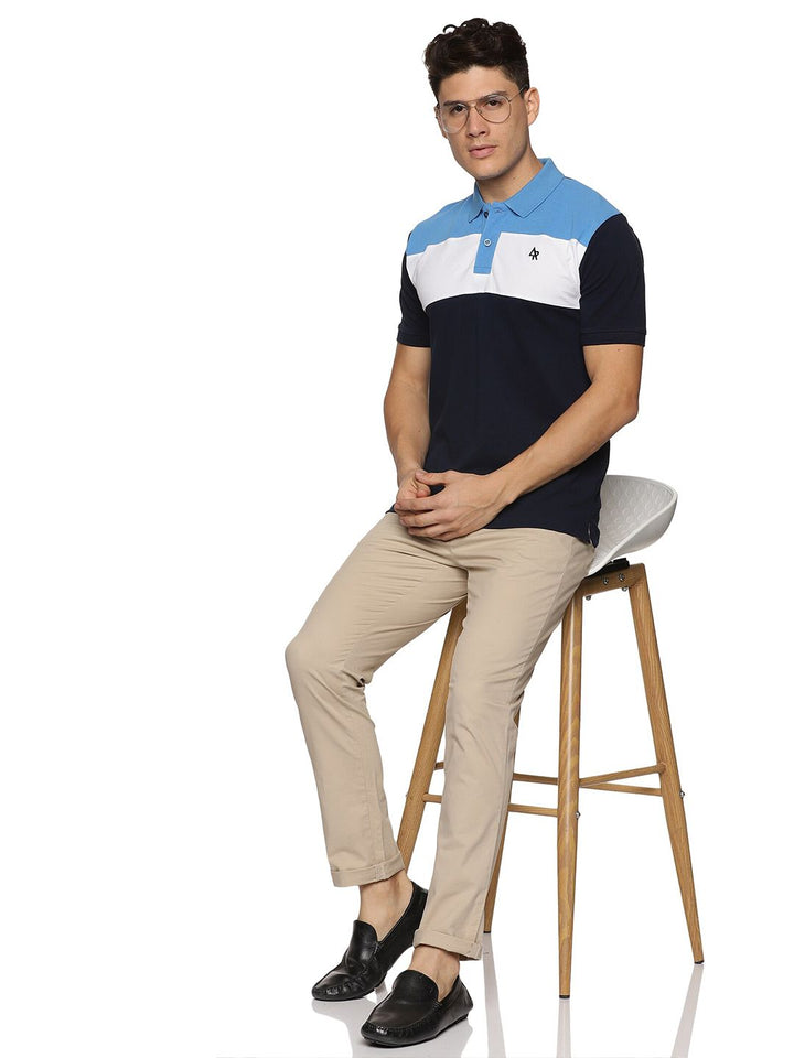 T-shirt Kolar Polo Kapas Terhalang Warna ADRO