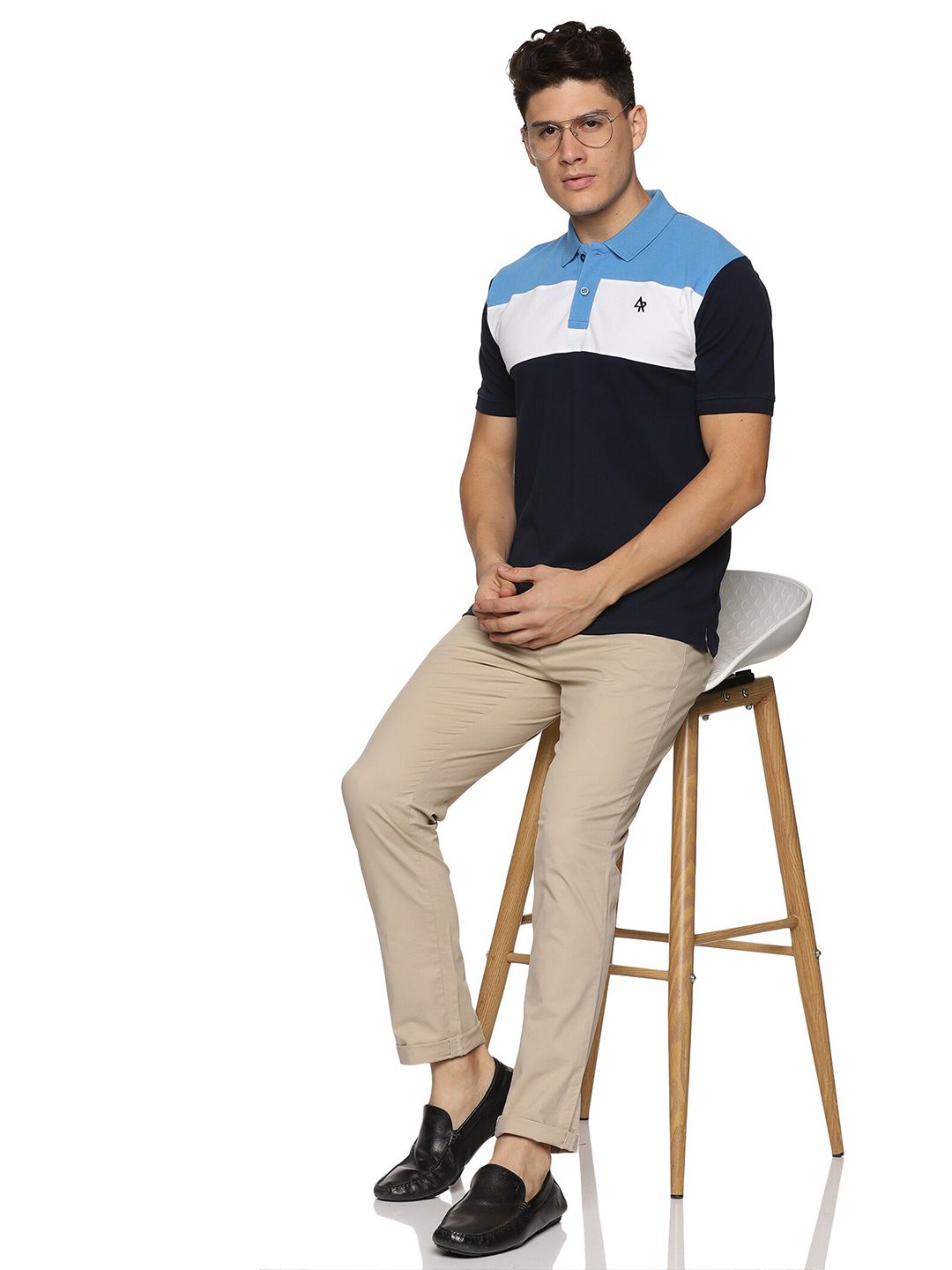T-shirt Kolar Polo Kapas Terhalang Warna ADRO
