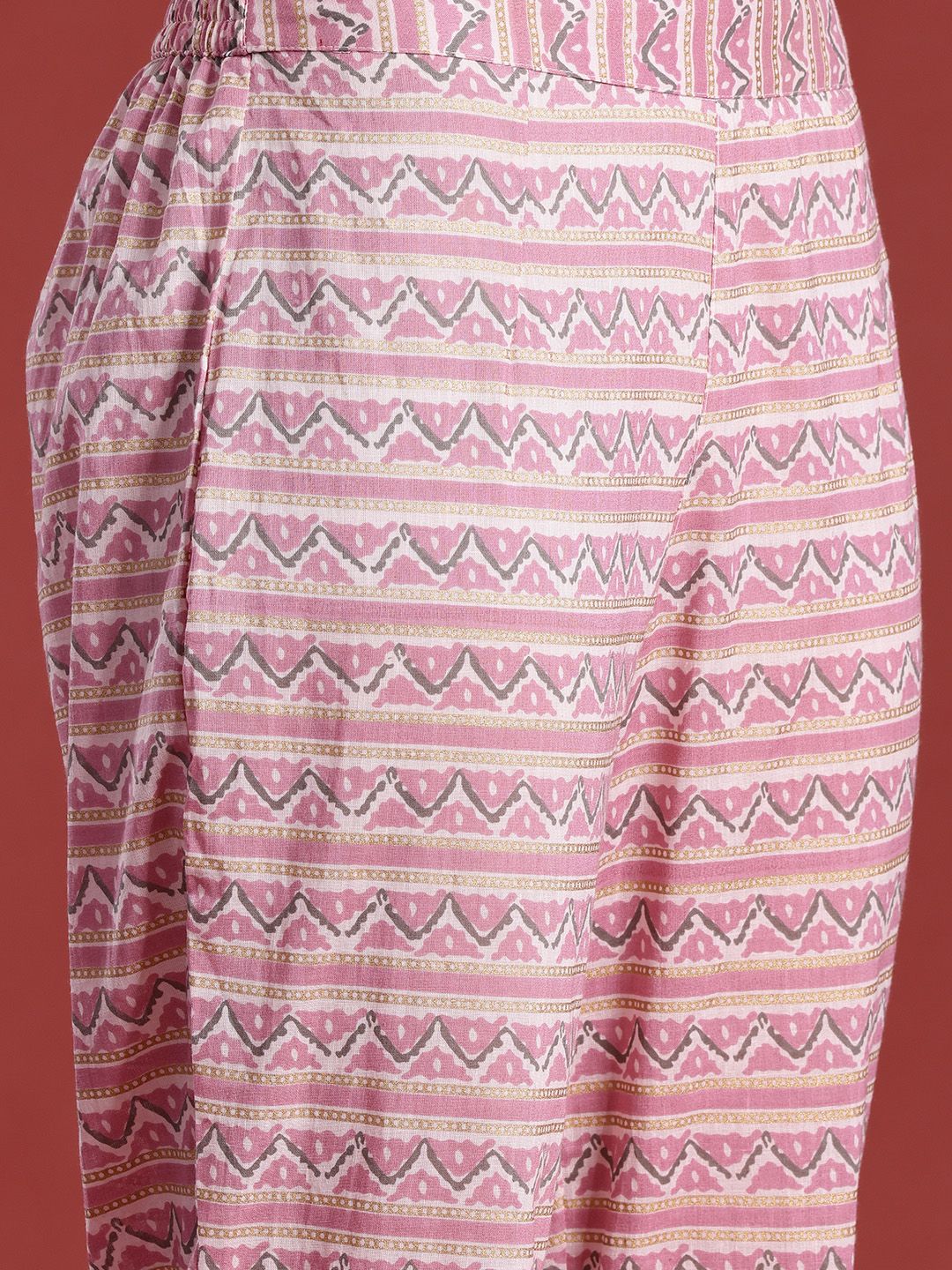 Anouk Ethnic Motifs Printed Pure Cotton Kurta with Trousers & With Dupatta