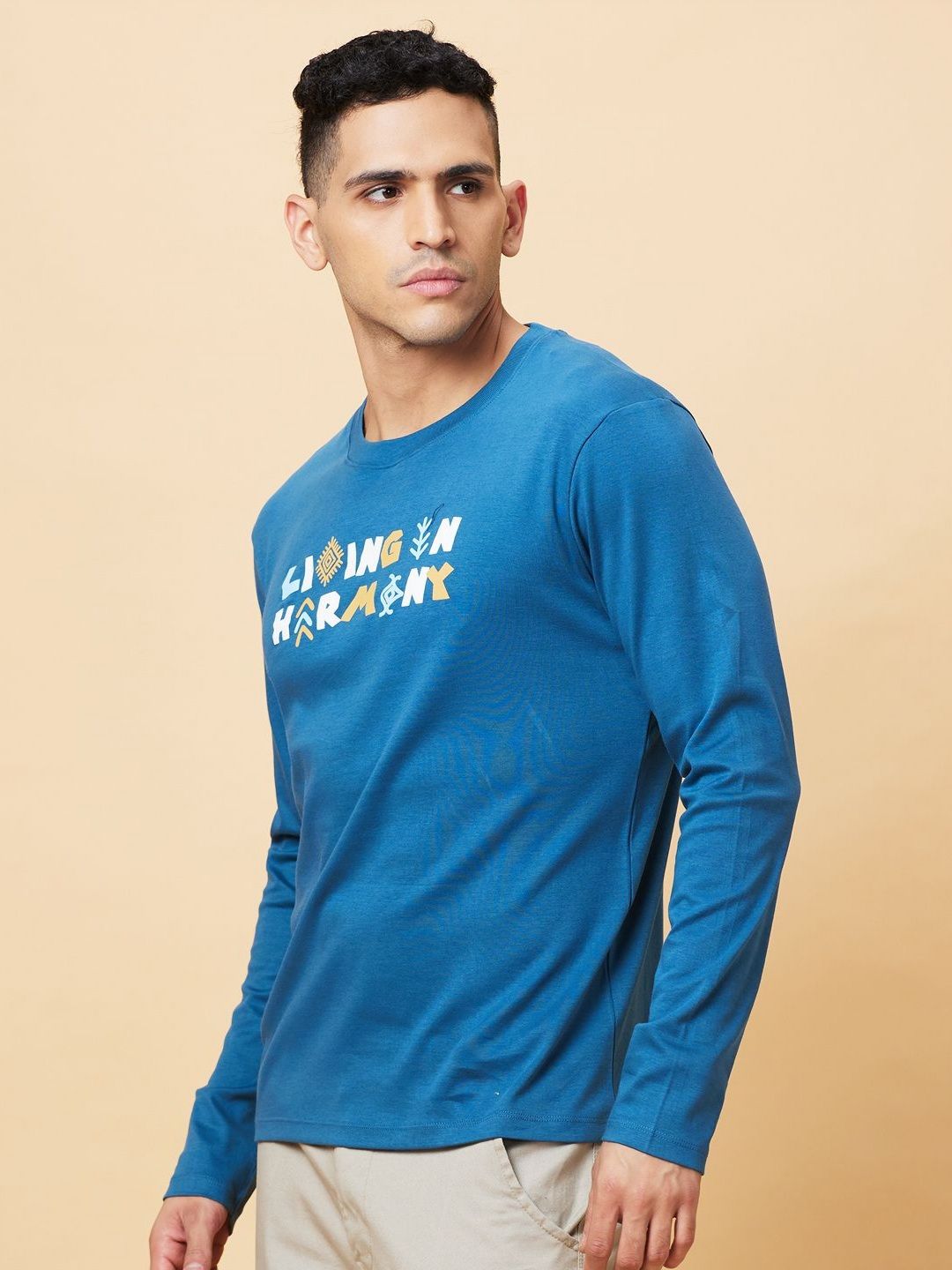 Being Human Men Typography Printed Applique T-shirt
