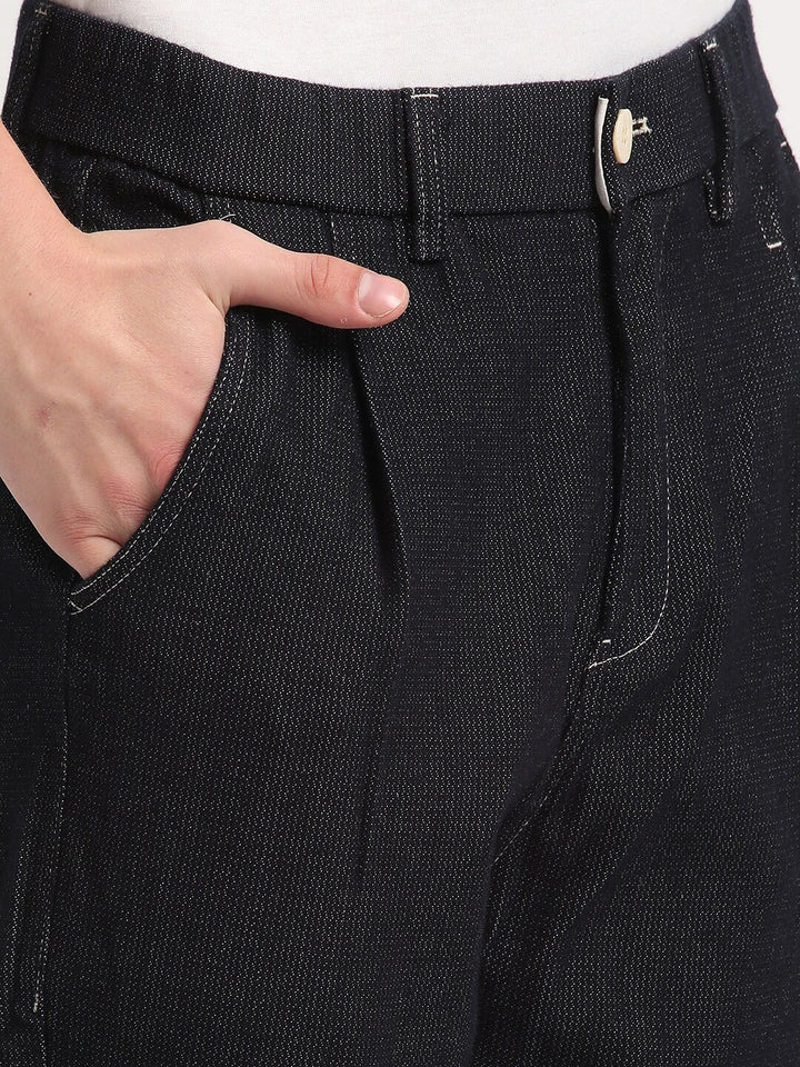 THE BEAR HOUSE Men Blue Relaxed Loose Fit Cotton Denim Trousers