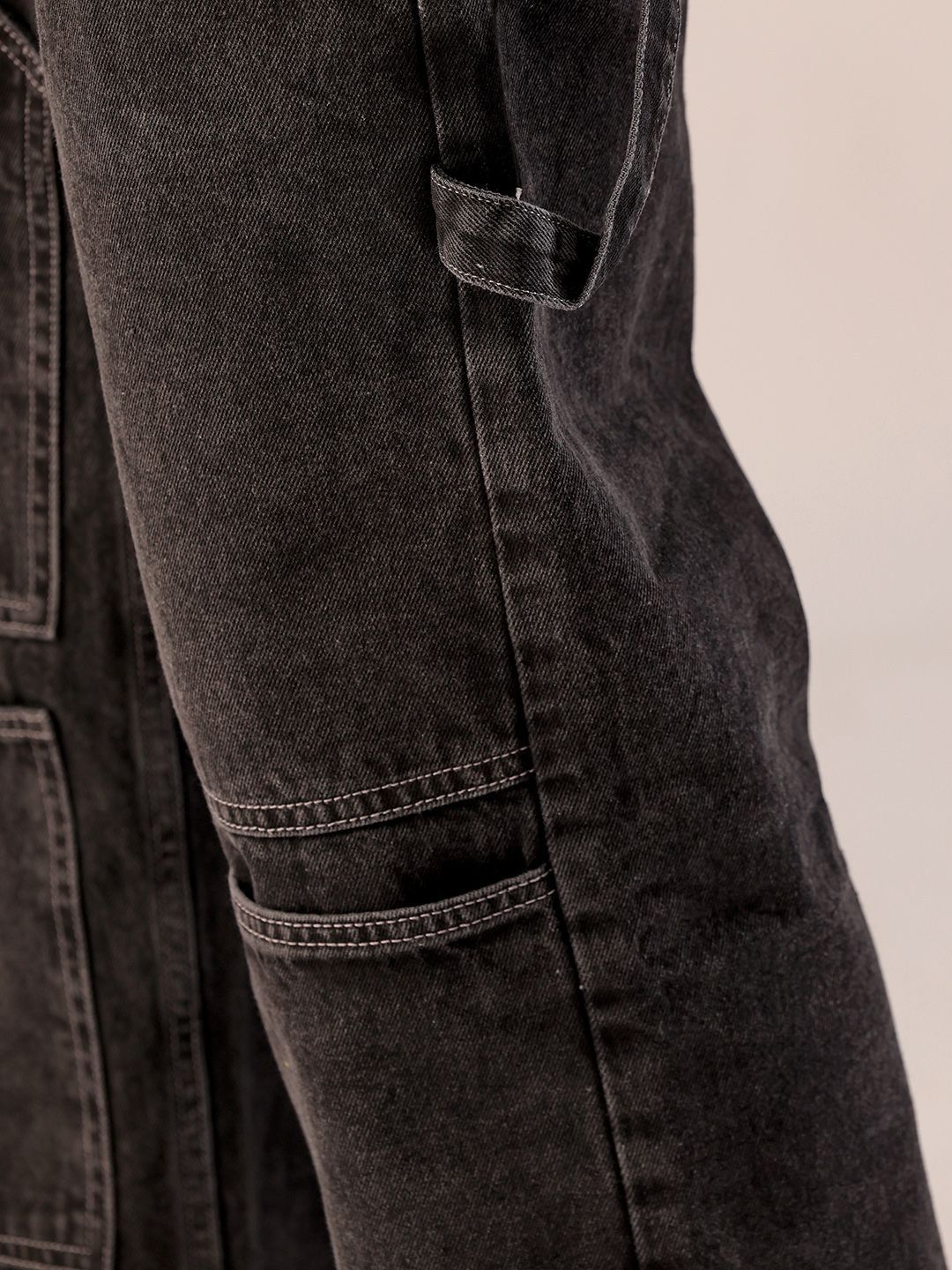 The Indian Garage Co Men Mid-Rise Loose Baggy Fit Elasticated Wasit Cargo Jeans