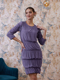 Athena Round Neck Party Sheath Dress