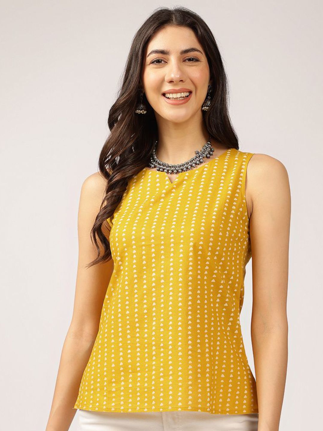 Anouk Geometric Printed Sleeveless Cotton Top
