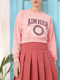 DressBerry Varsity Cool Printed Oversized Crop Sweatshirts