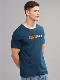 ADRO Men Typography Printed Applique T-shirt