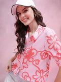 DressBerry Abstract Print Puff Sleeves Shirt Style Top