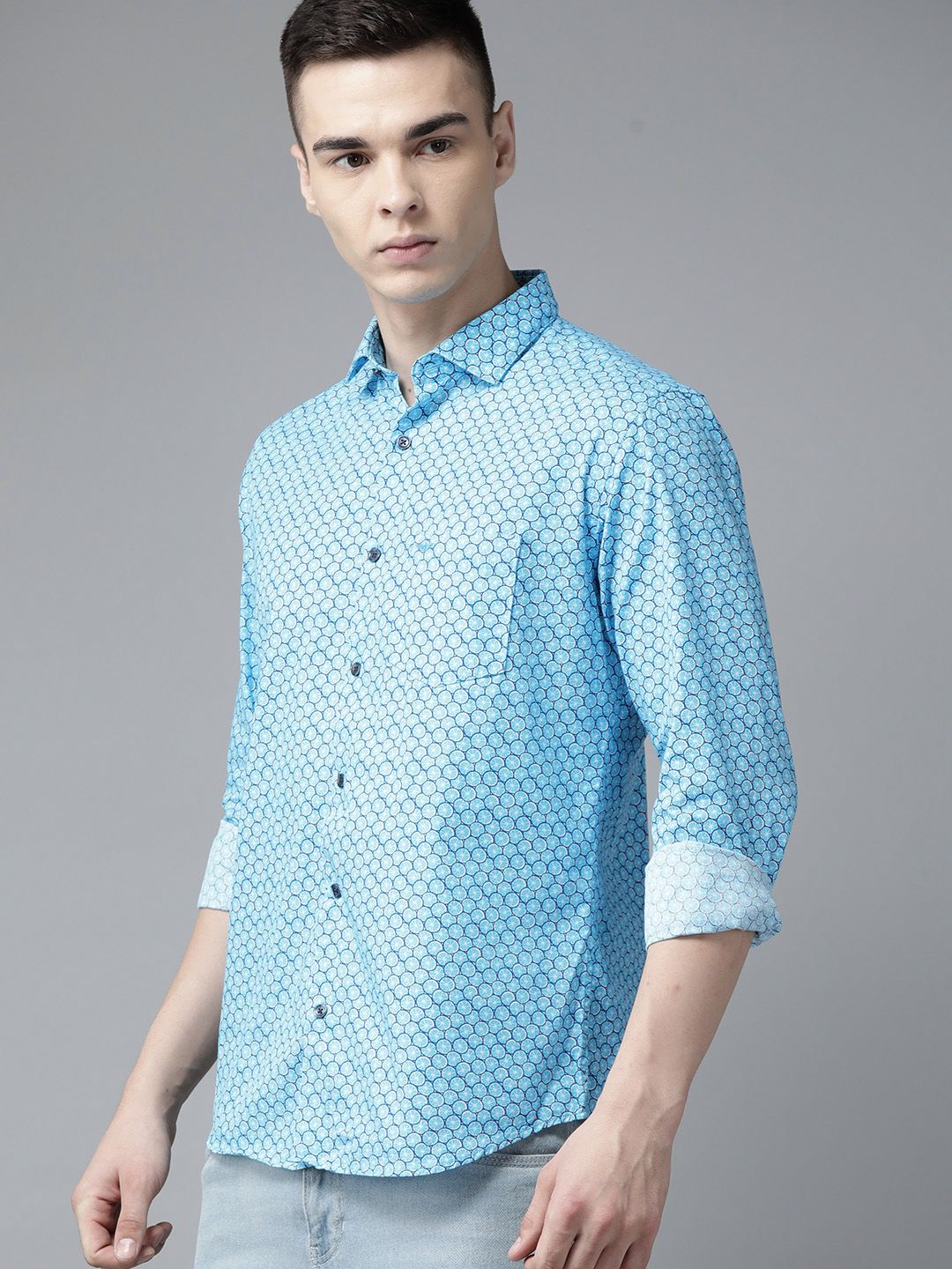 Park Avenue Men Slim Fit Pure Cotton Printed Casual Shirt