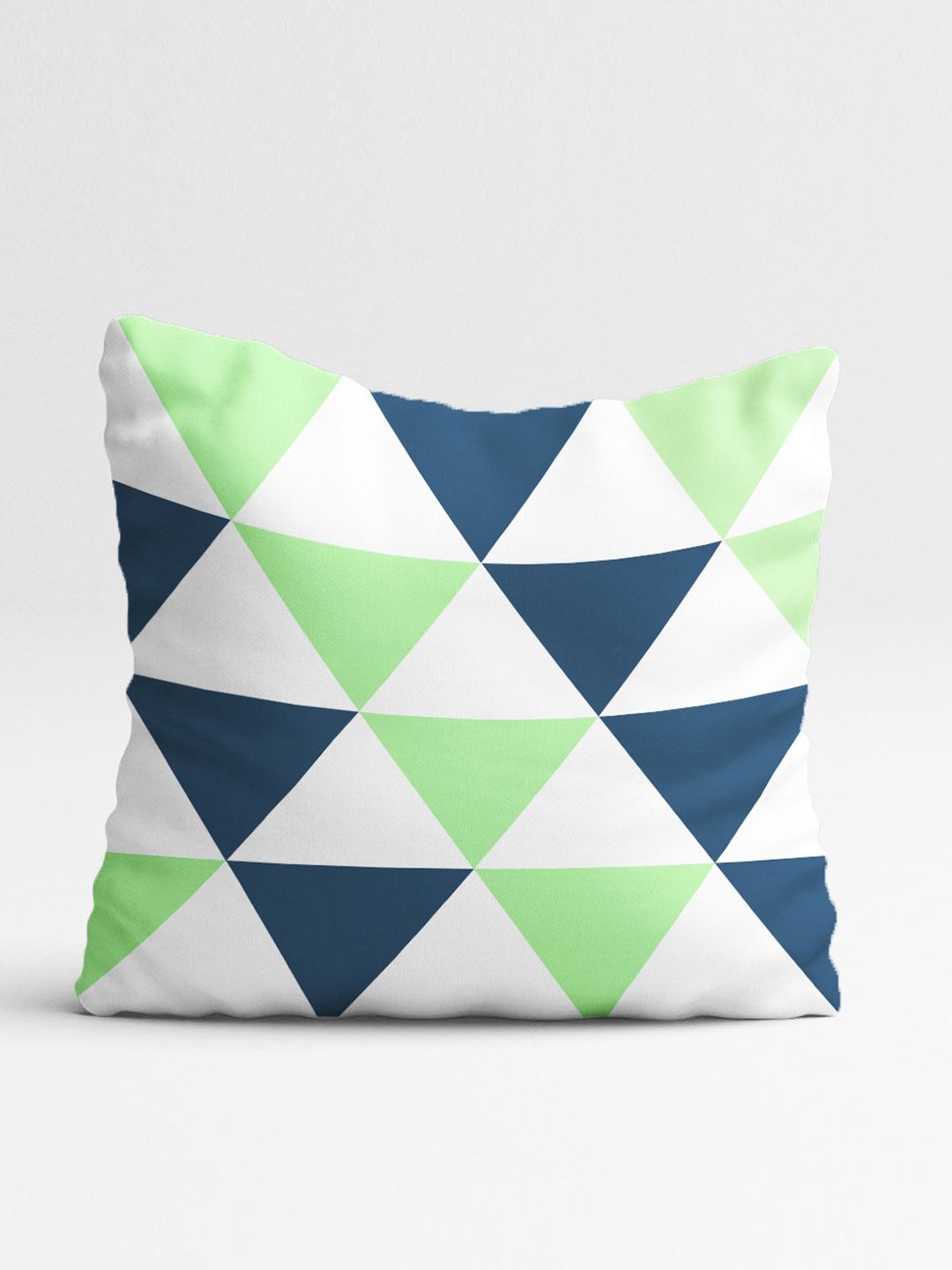 STITCHNEST Green & White Set of 5 Geometric Square Cushion Covers