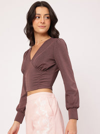 DressBerry Cuteness With Flair V-Neck Empire Crop Top