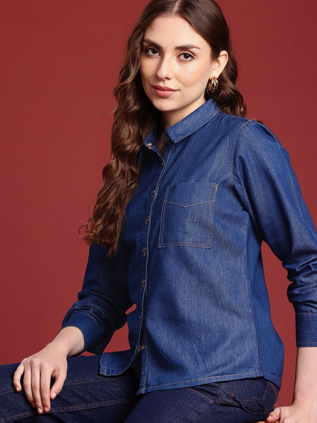 all about you Chambray Opaque Casual Shirt