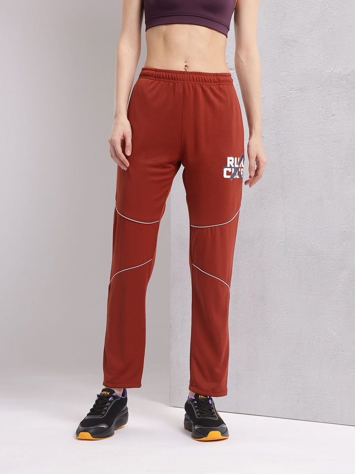 HRX by Hrithik Roshan Women Typography Printed Rapid-Dry Running Track Pants