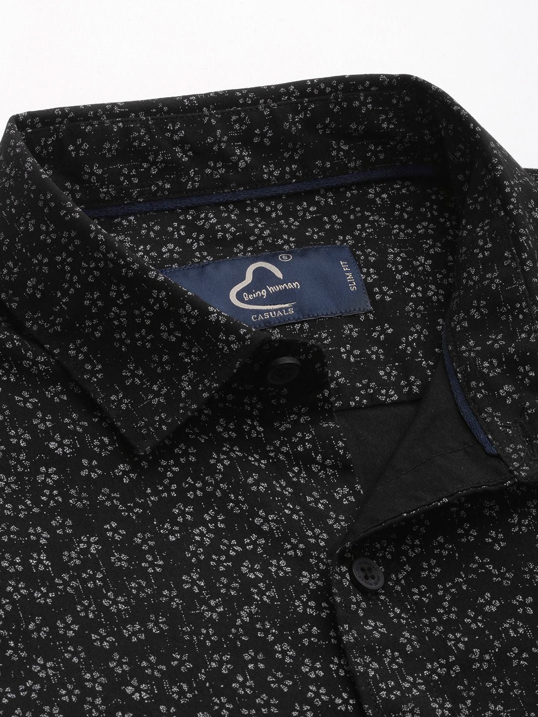 Being Human Slim Fit Floral Printed Pure Cotton Casual Shirt