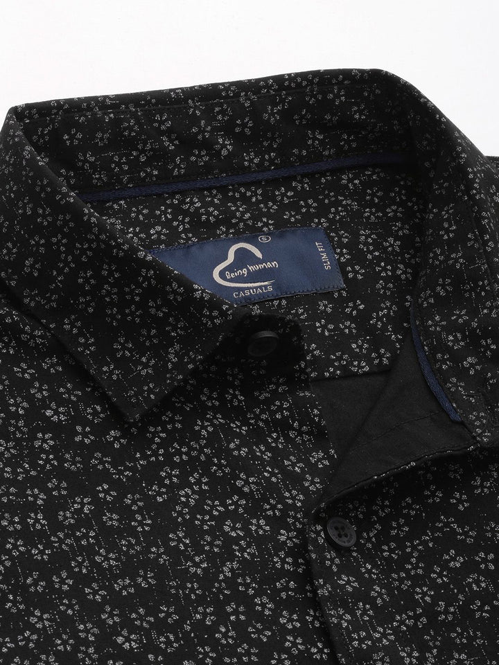 Being Human Slim Fit Floral Printed Pure Cotton Casual Shirt