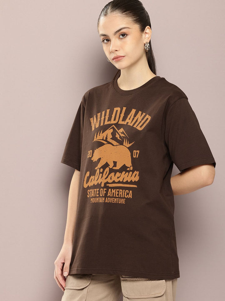 DILLINGER Women Graphic Printed Oversized T-shirt
