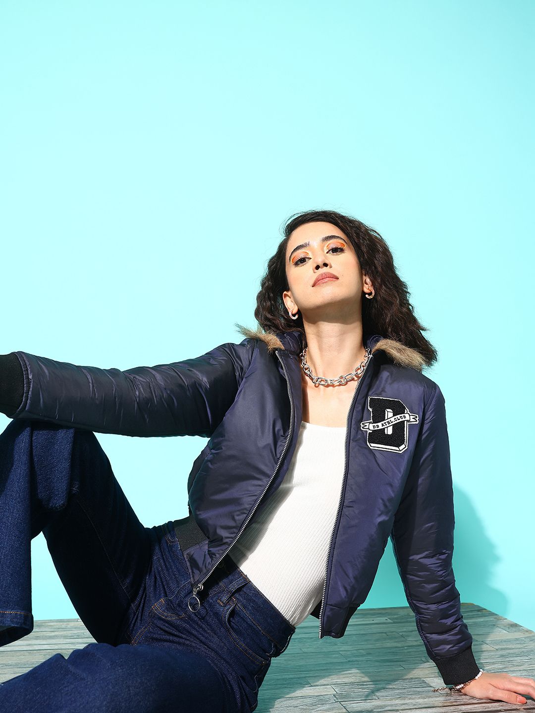 DressBerry Applique Hooded Parka Jacket