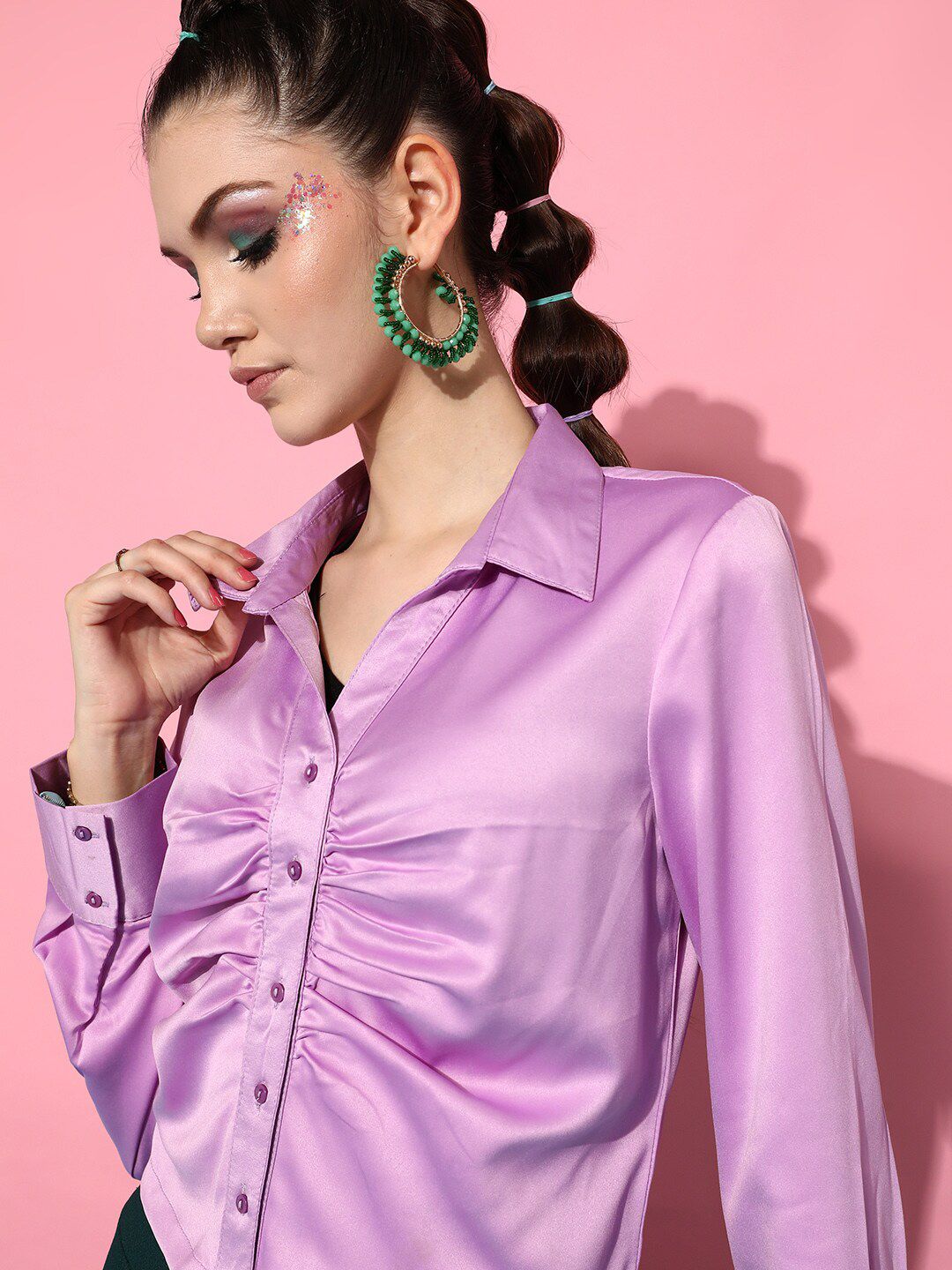 STREET 9 Women Lavender Semiformal Shirt