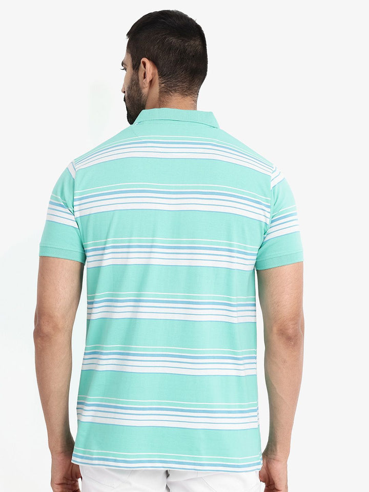 RARE RABBIT Men Rings-4 Slim Fit Solid Polo Collar T-Shirt