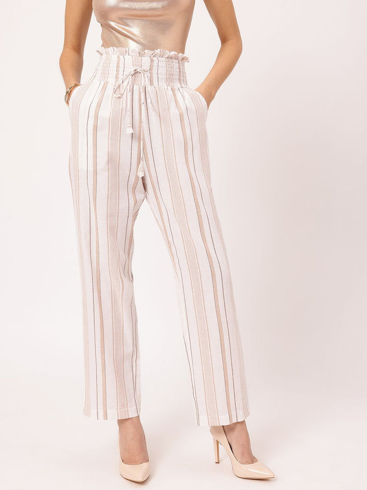 DressBerry Women Timeless Threads Striped Trousers
