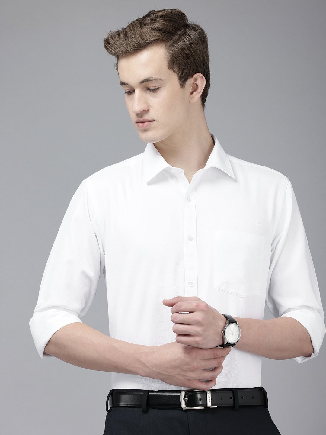 Park Avenue Slim Fit Textured Formal Shirt