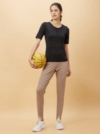 Being Human Women Colourblocked Henley Neck Pockets Slim Fit T-shirt