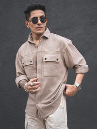 Powerlook Checked India Slim Opaque Structured Double Pockets Oversized Casual Shaket