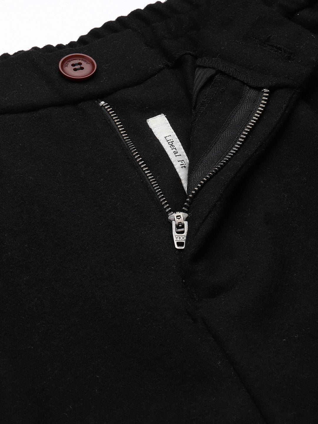 Mr Bowerbird Men Black Solid Liberal Fir Pleated Cargos