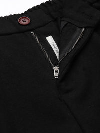 Mr Bowerbird Men Black Solid Liberal Fir Pleated Cargos