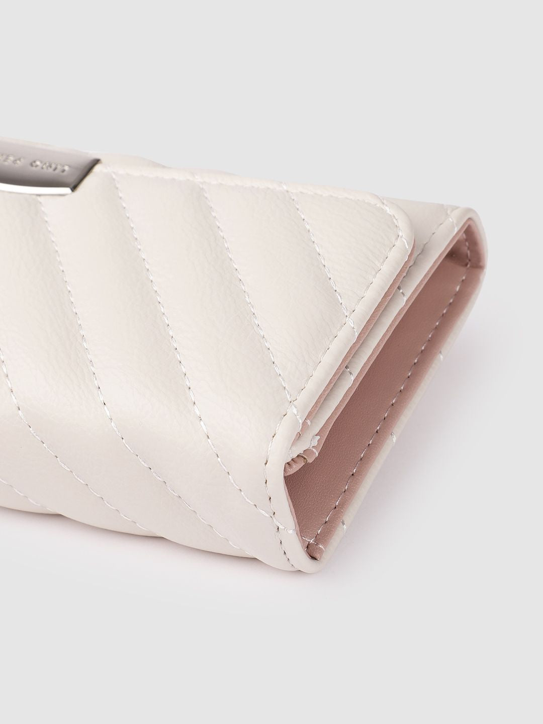 Lino Perros Women Geometric Textured Envelope Wallet with Quilted Detail