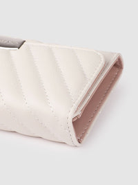 Lino Perros Women Geometric Textured Envelope Wallet with Quilted Detail