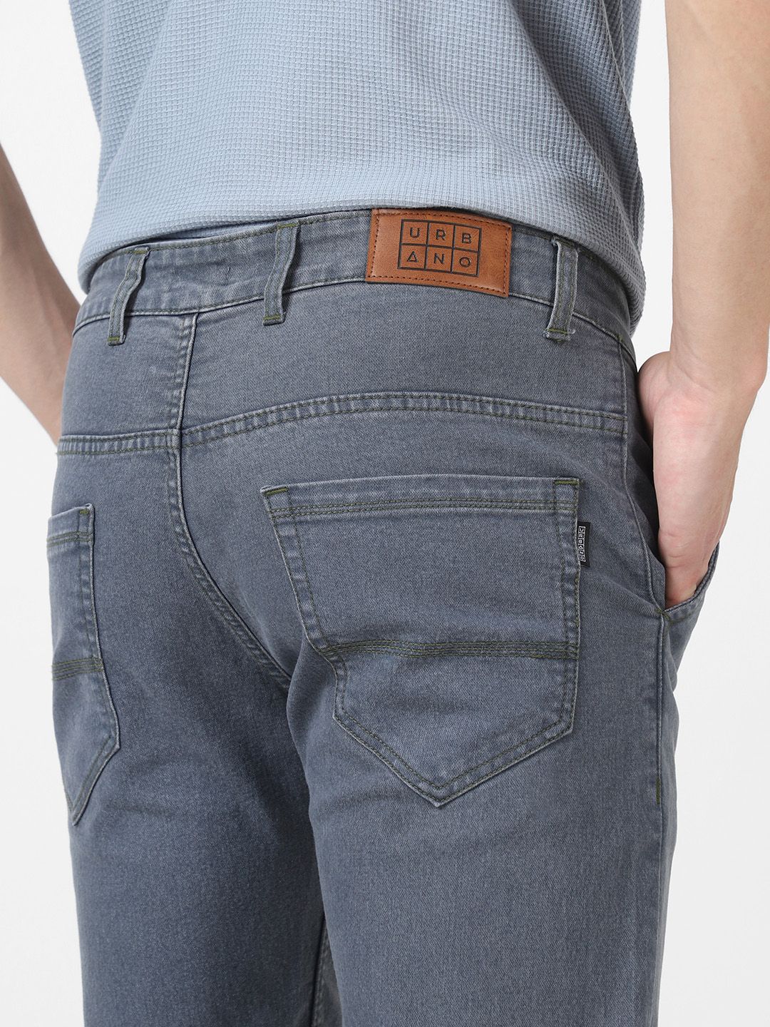 Urbano Fashion Men Grey Mid-Rise Slim Fit Clean Look Jeans