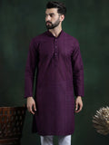 SOJANYA Ethnic Motifs Embroidered Mandarin Collar Thread Work Cotton Straight Kurta