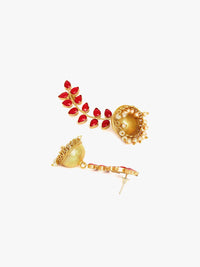 Anouk Gold-Plated Contemporary Dome-Shaped Jhumkas