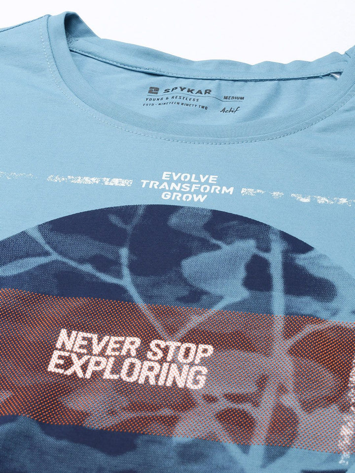 SPYKAR Printed Pure Cotton Slim Fit T-shirt