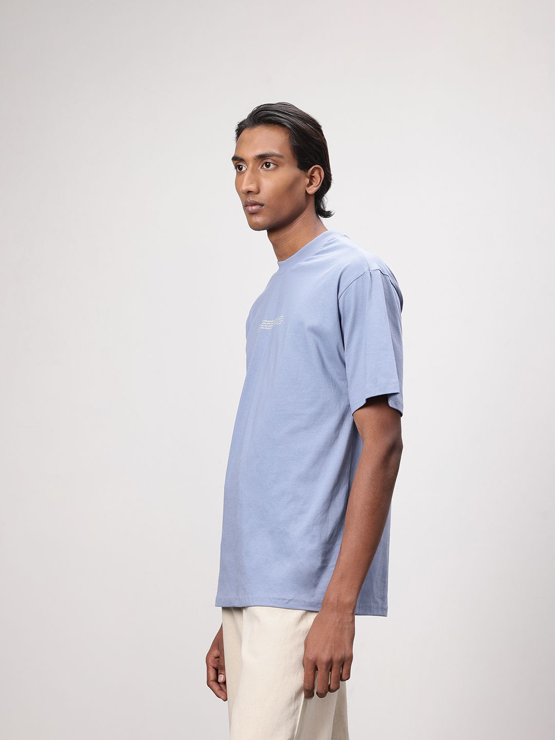ether Zen Typography Print Drop-Shoulder Sleeves Pure Cotton T-shirt