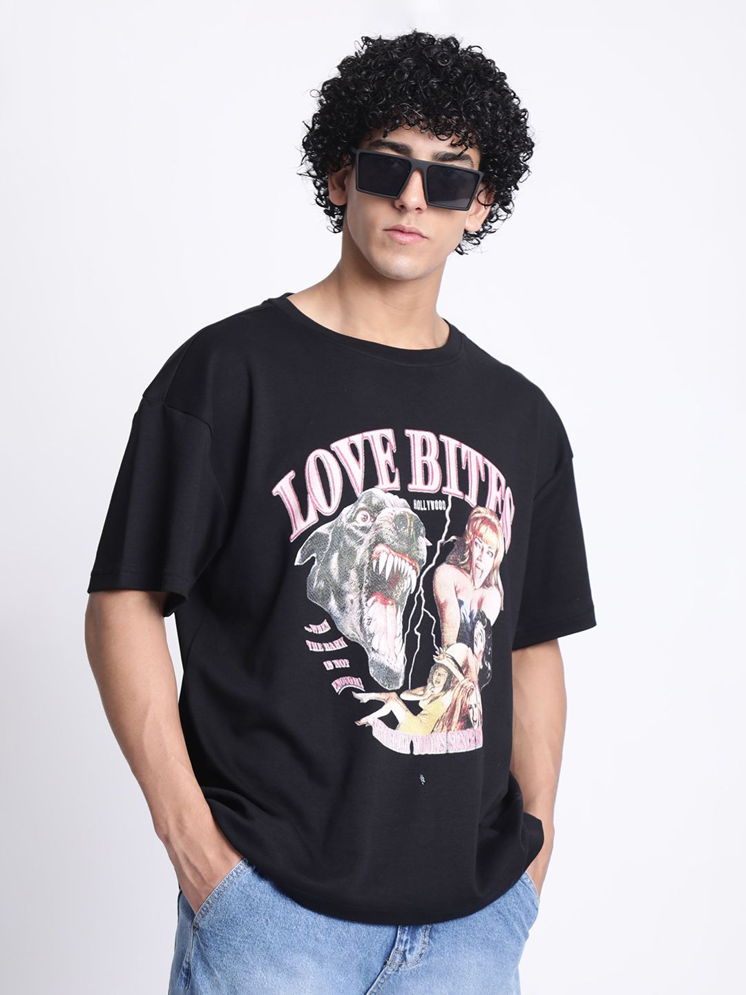 Bene Kleed Men Graphic Printed Round Neck Cotton Oversized T-shirt