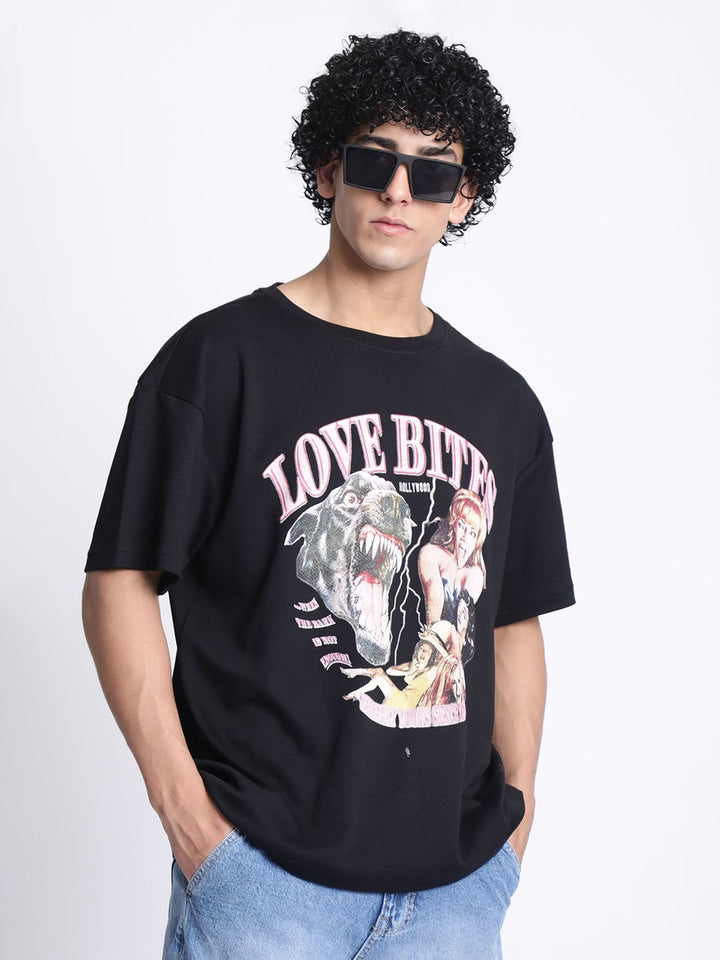 Bene Kleed Men Graphic Printed Round Neck Cotton Oversized T-shirt