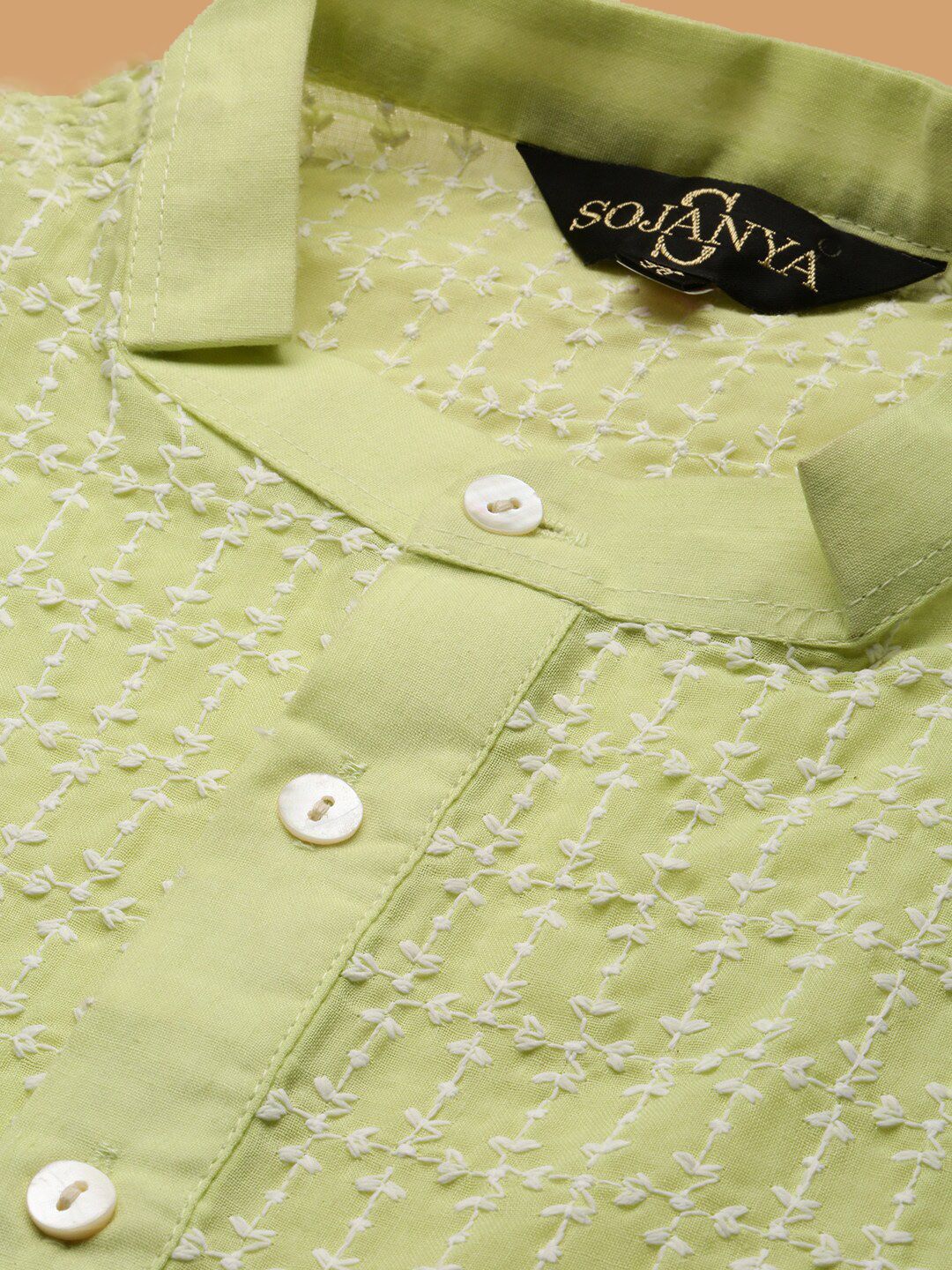 SOJANYA Ethnic Motifs Embroidered Pure Cotton Kurta