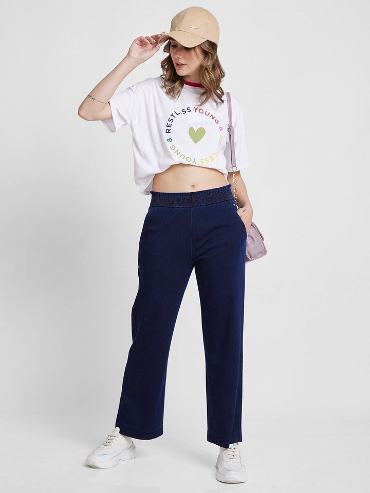 SPYKAR Typography Printed Cotton Boxy Fit T-shirt