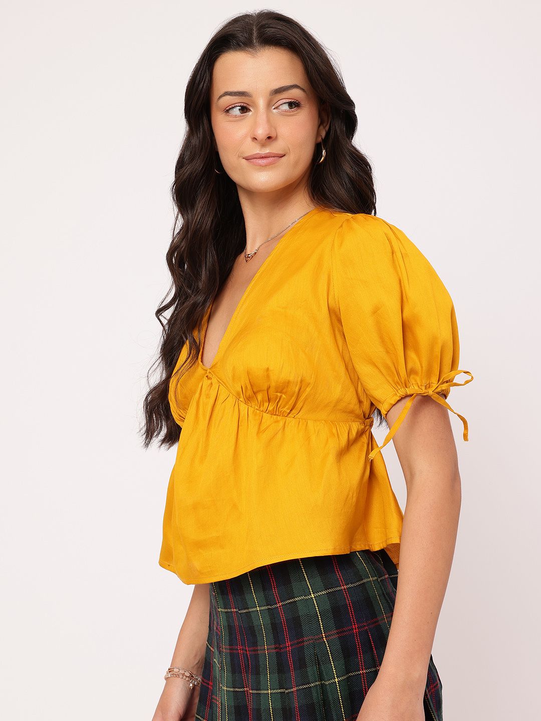 DressBerry Sunshine State Plunge Styled Back Top