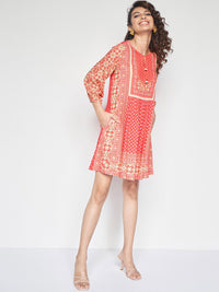 Global Desi Printed A-line Ethnic Dress