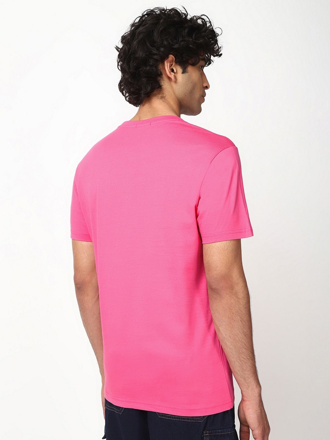 Bewakoof Men Solid Round Neck Cotton T-shirt