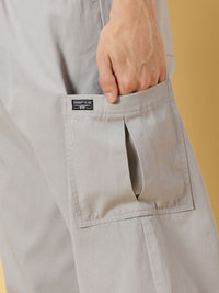 Thomas Scott Men Mid Rise Parachute Fit Pure Cotton Cargo Trousers