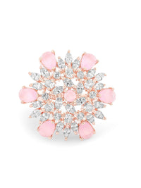 Zaveri Pearls Rose Gold-Plated CZ-Studded Adjustable Finger Rings