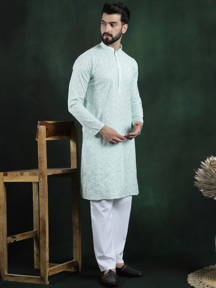 SOJANYA LUXE Floral Embroidered Regular Thread Work Kurta with Pyjamas