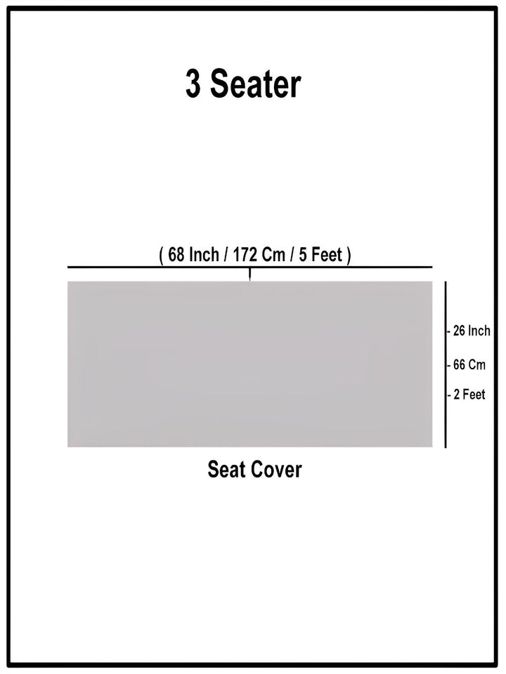 STITCHNEST Green & Beige Self Design 3 Seater Sofa Cover