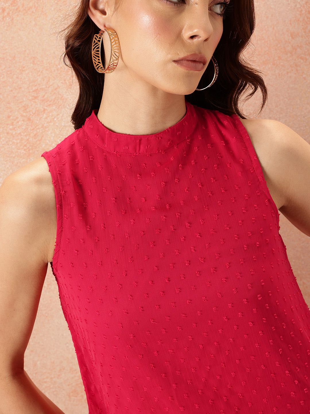 all about you Dobby Textured Sleeveless Top